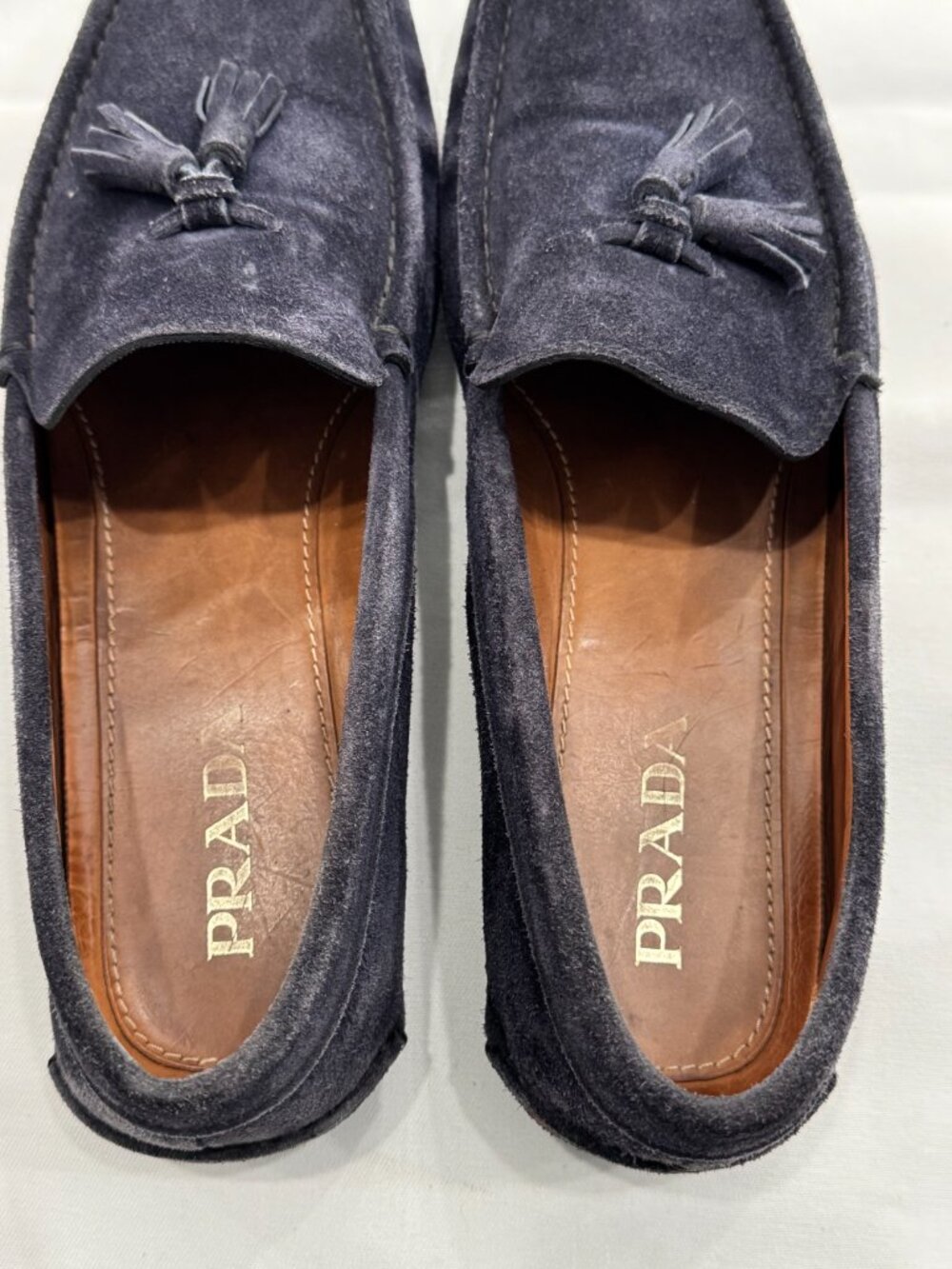 Prada Men's Suede Blue Tassles Loafers Size: 11 - Picture 4 of 9